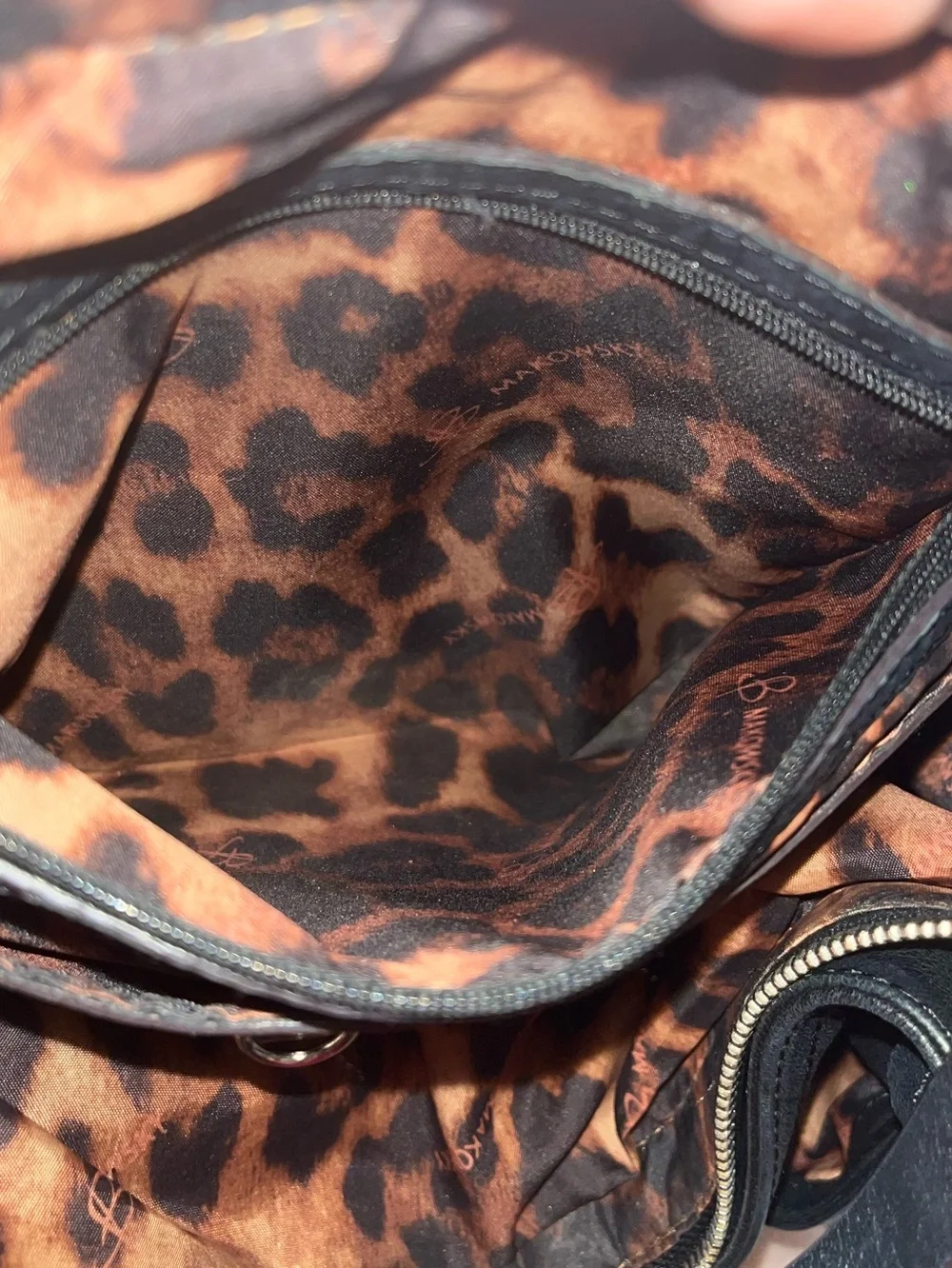 ✨$350! VTG B. Makowsky Black Pebbled Leather Slouchy Hobo Bag Y2K Braided Accent